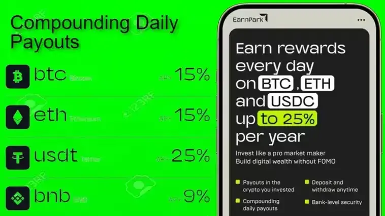 Earnpark offers compound interest with daily payouts